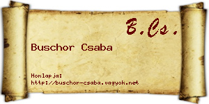 Buschor Csaba névjegykártya